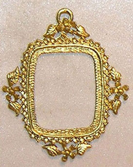 Dollhouse Miniature Picture Frame, Victorian W/Leaves, Gold Color